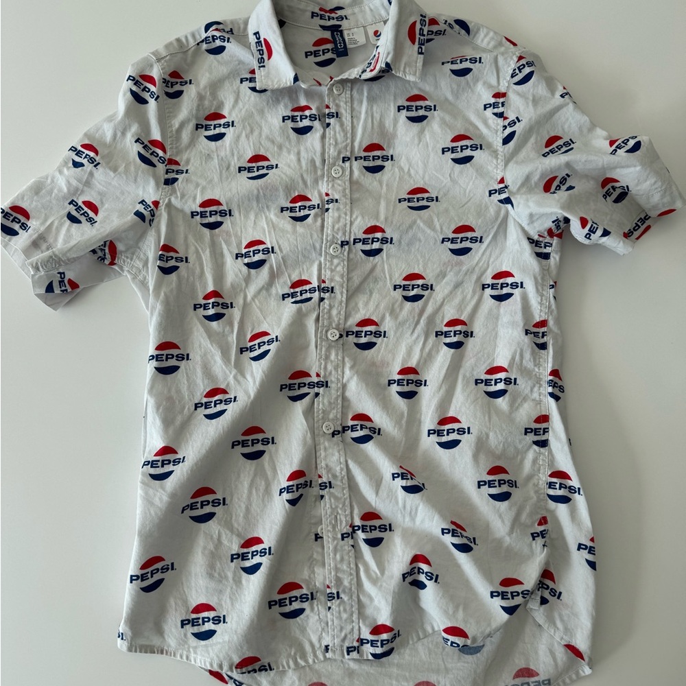 Pepsi cola classic Casual Button Down Shirt with Playful Pattern